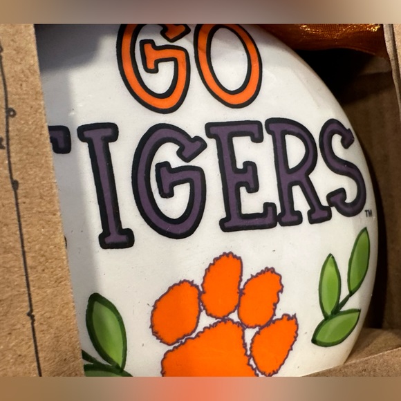 Glory Haus CLEMSON TIGERS HandPainted Double Sided Christmas Ornament~New In Box - Picture 5 of 9
